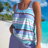 Noémia - Tankini with U-neckline and striped design
