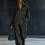 Tiria Long Sleeve Hooded Jumpsuit