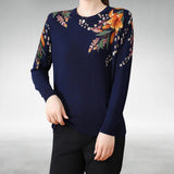 Maravella™ Elegant Floral Knit Sweater