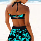 Sidónia - High-Waisted Swimsuit with Floral Print