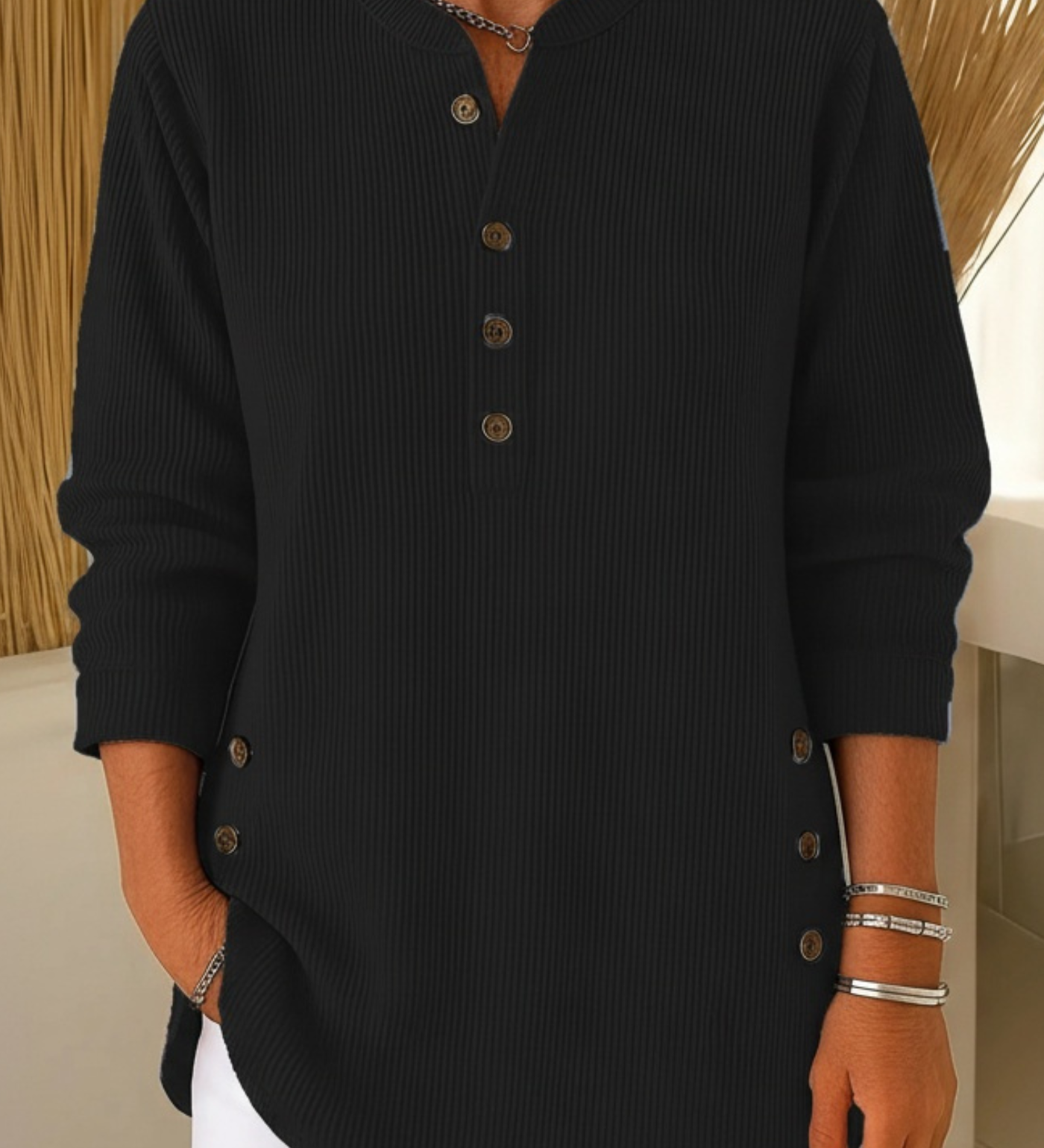 Elise Plain Knit Jumper with Long Sleeves