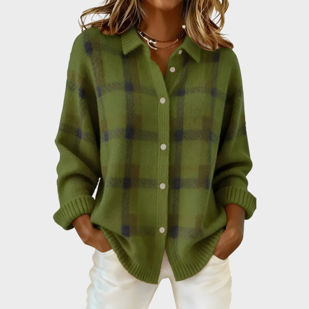 Rocío | Checkered Cardigan in Knitted Fabric