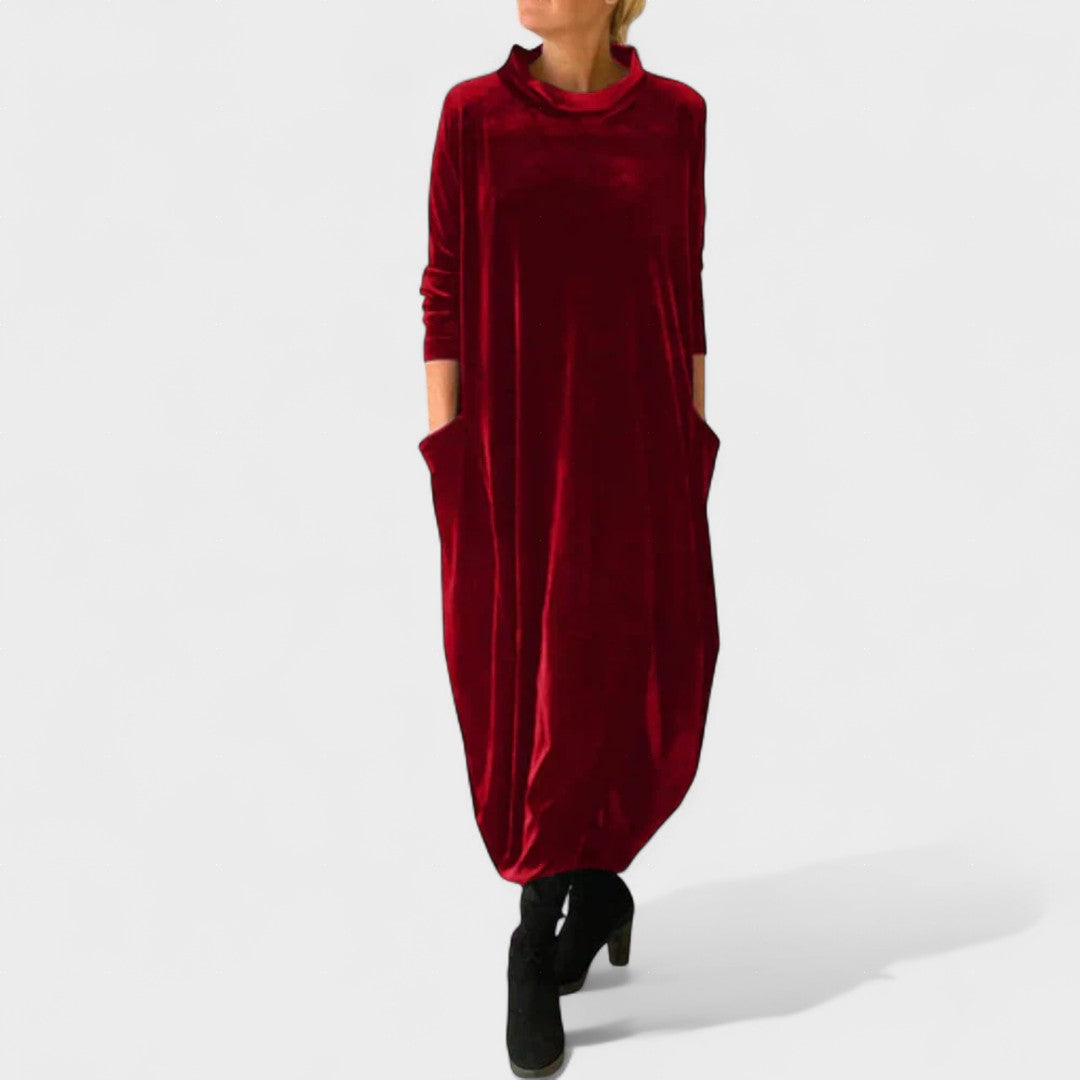 Zoe | Elegant Velvet Dress with Pockets