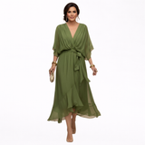 Monica | Chiffon Dress with V-Neck