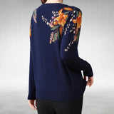 Maravella™ Elegant Floral Knit Sweater
