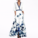 Valentina | Elegant Maxi Dress with Deep V-Neck