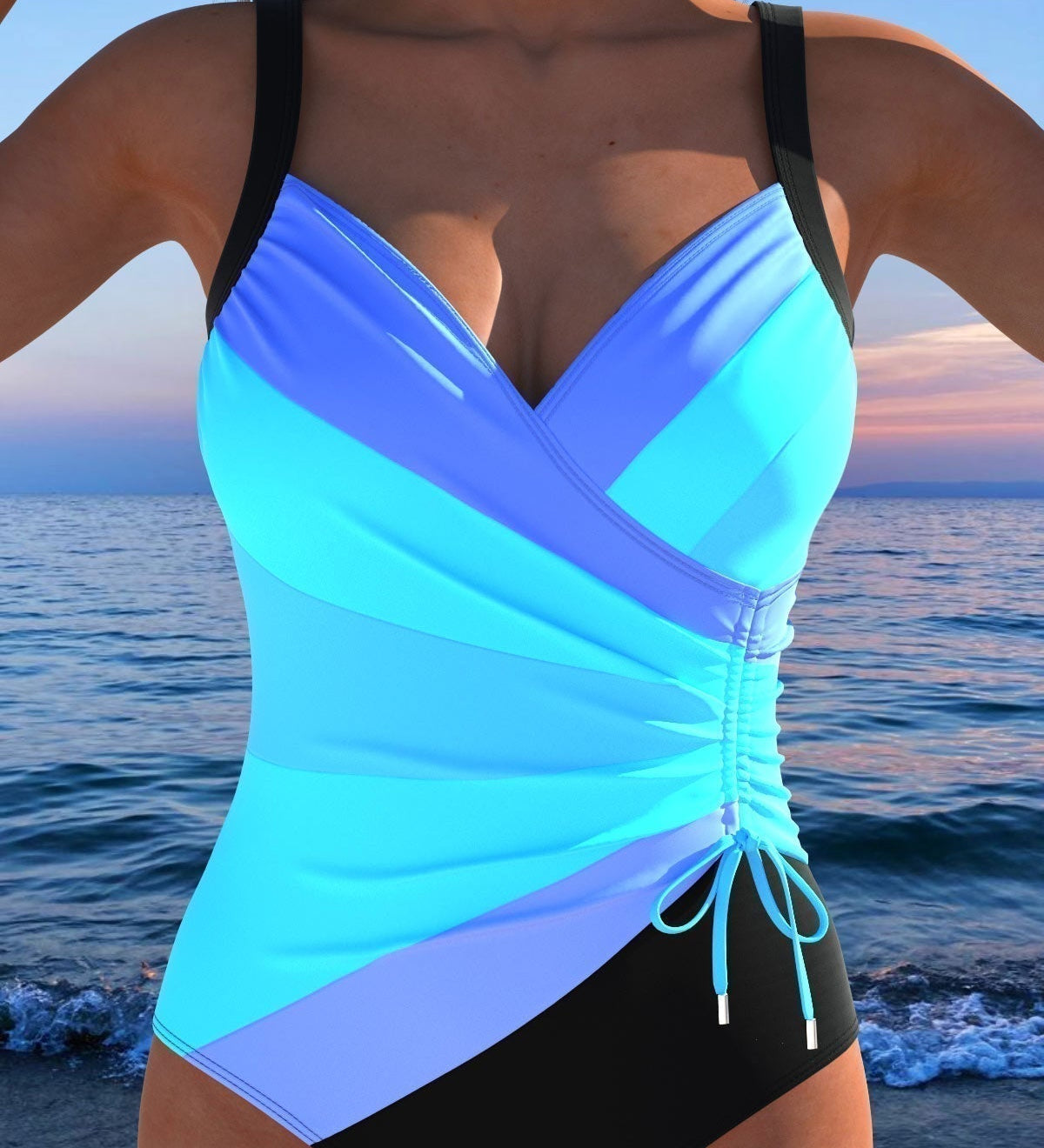 Adriana - Elegant swimsuit with a colourful print