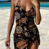 Filipa - Floral Graphic Tankini with Shorts, Flat Tummy Effect
