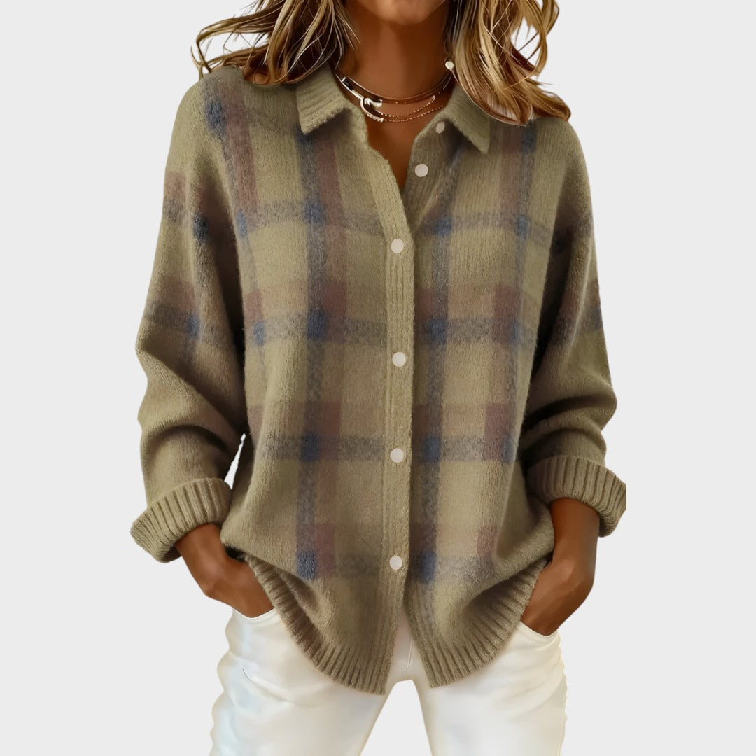 Rocío | Checkered Cardigan in Knitted Fabric