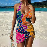 Filipa - Floral Graphic Tankini with Shorts, Flat Tummy Effect