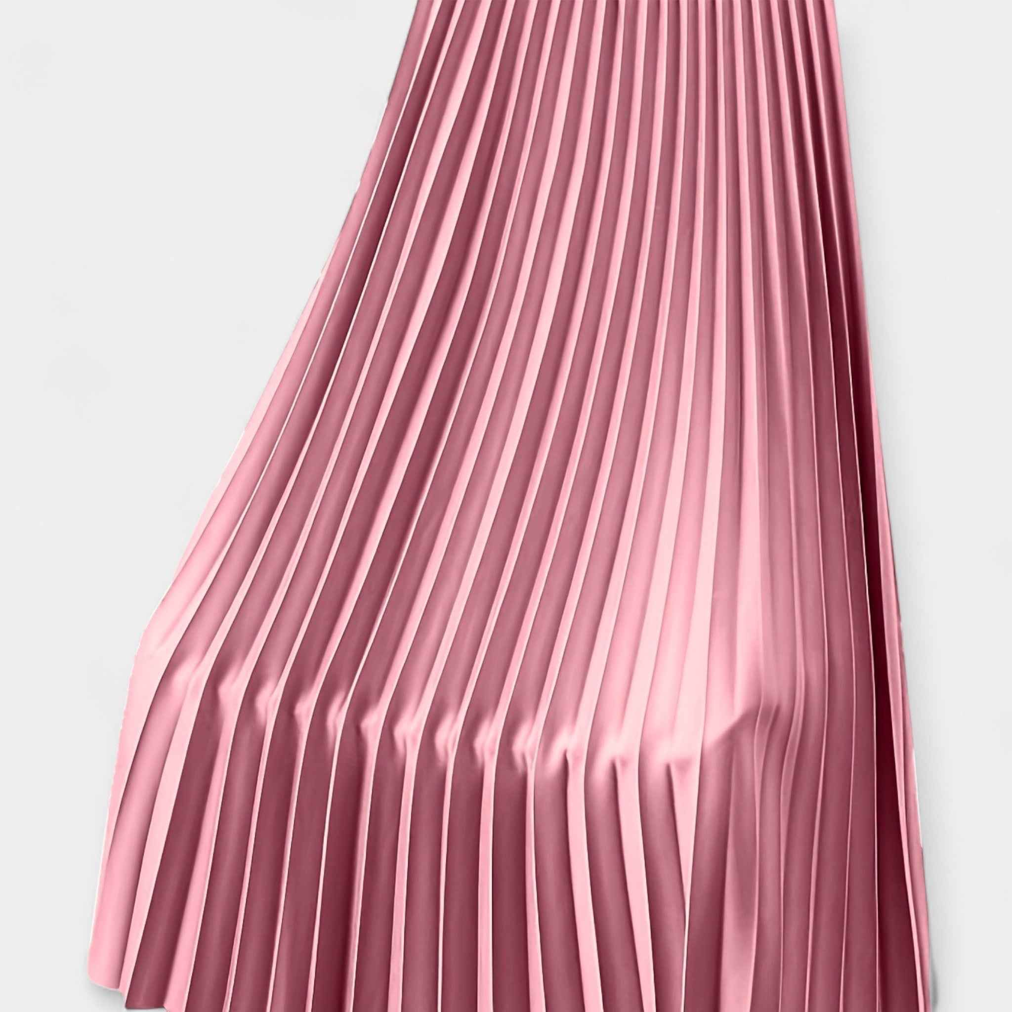 Pleated Satin Maxi Skirt