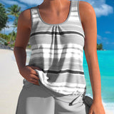 Noémia - Tankini with U-neckline and striped design