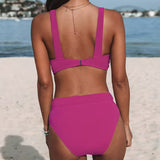 Matilde - High-Waisted Plain Swimsuit