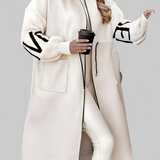Elena | Women's Jacket with Knit Sleeves and Hood
