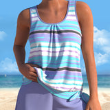 Noémia - Tankini with U-neckline and striped design