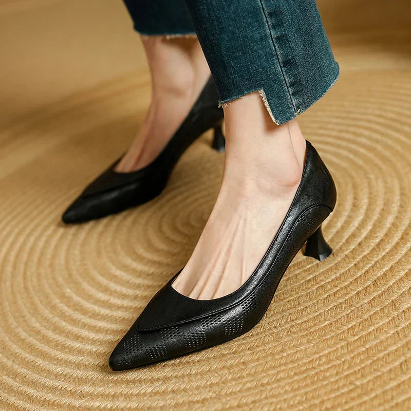 Belle Genuine Leather High Heels