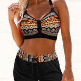 Marina - Bikini with Geometric Pattern and High Waist