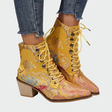 Leather Shoes with Flowers