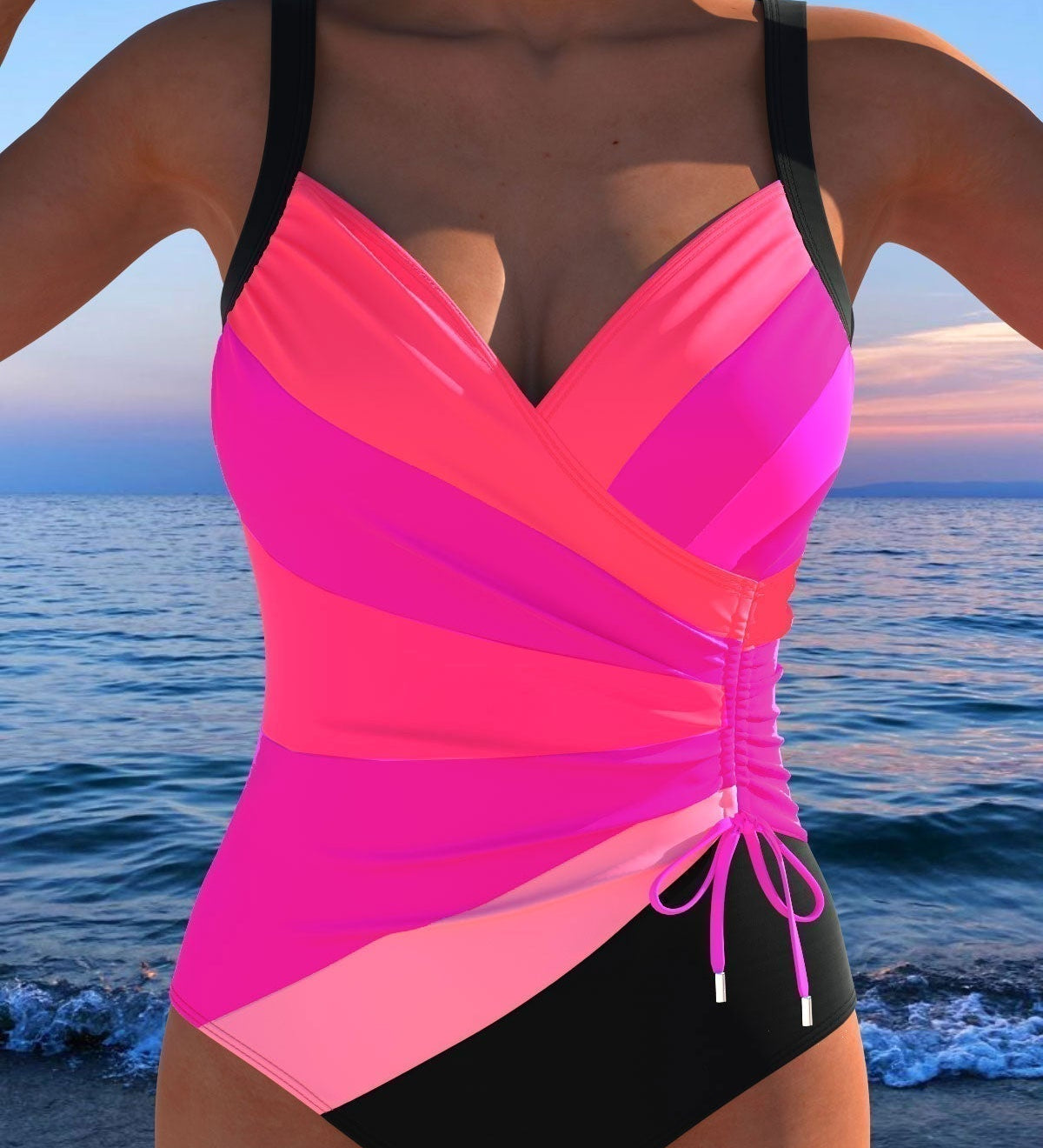 Adriana - Elegant swimsuit with colourful print