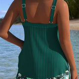 Serafina - Striped Tankini with Bikini Bottom in Two Pieces