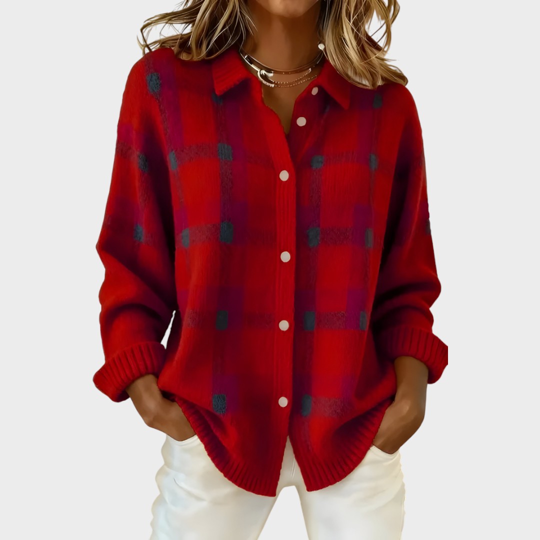 Rocío | Checkered Cardigan in Knitted Fabric
