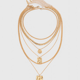 Geometric Metal Chain Pendant Necklace