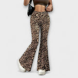 Celia | Bootcut Trousers with Leopard Print
