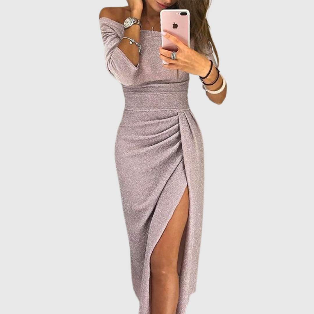 Marina | Elegant maxi dress with halter neck and flowing cut