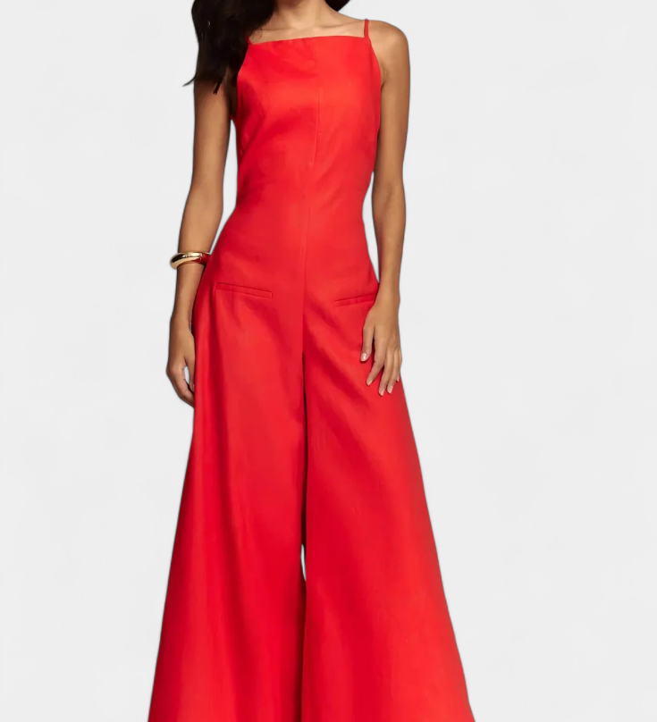 Belén Wide-Leg Halter Jumpsuit