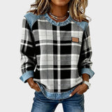 Iva | Sweater with Denim Details