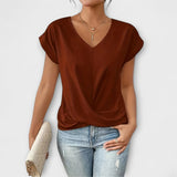 Elena | V-Neck Blouse with Button Detail