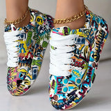 Veronika Graffiti Design Sneakers with Cushioning
