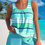 Noémia - Tankini with U-neckline and striped design
