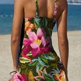 Filipa - Floral Graphic Tankini with Shorts, Flat Tummy Effect