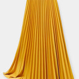 Pleated Satin Maxi Skirt