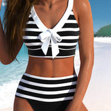 Victory - High-Waisted Striped Bikini