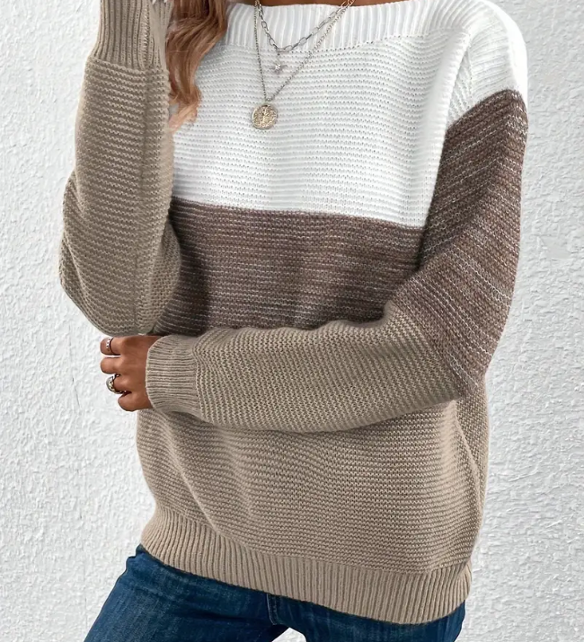 Calista - Elegant Long Sleeve Sweater with Dropped Shoulders