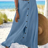 Long Semi-Transparent Skirt with Opening
