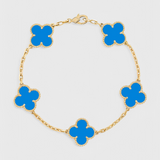 Clover Motif Bracelet with Elegance in Gold Plating