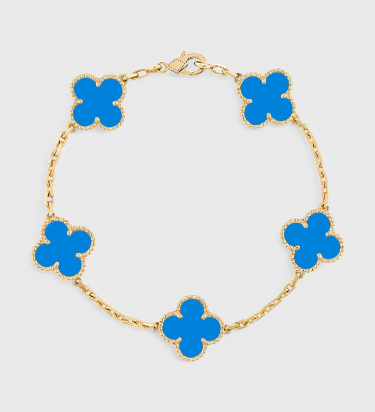 Clover Motif Bracelet with Elegance in Gold Plating