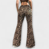 Celia | Bootcut Trousers with Leopard Print