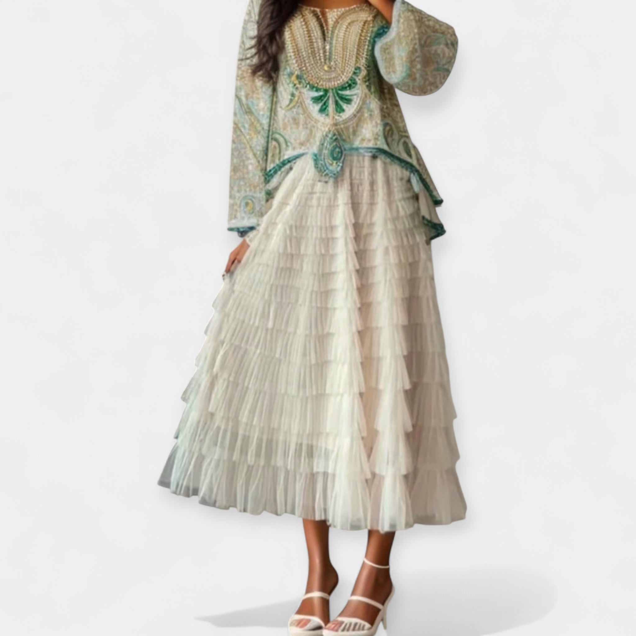 Elegant Tulle Detail Skirt