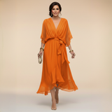 Monica | Chiffon Dress with V-Neck