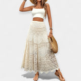 Midi skirt with lace