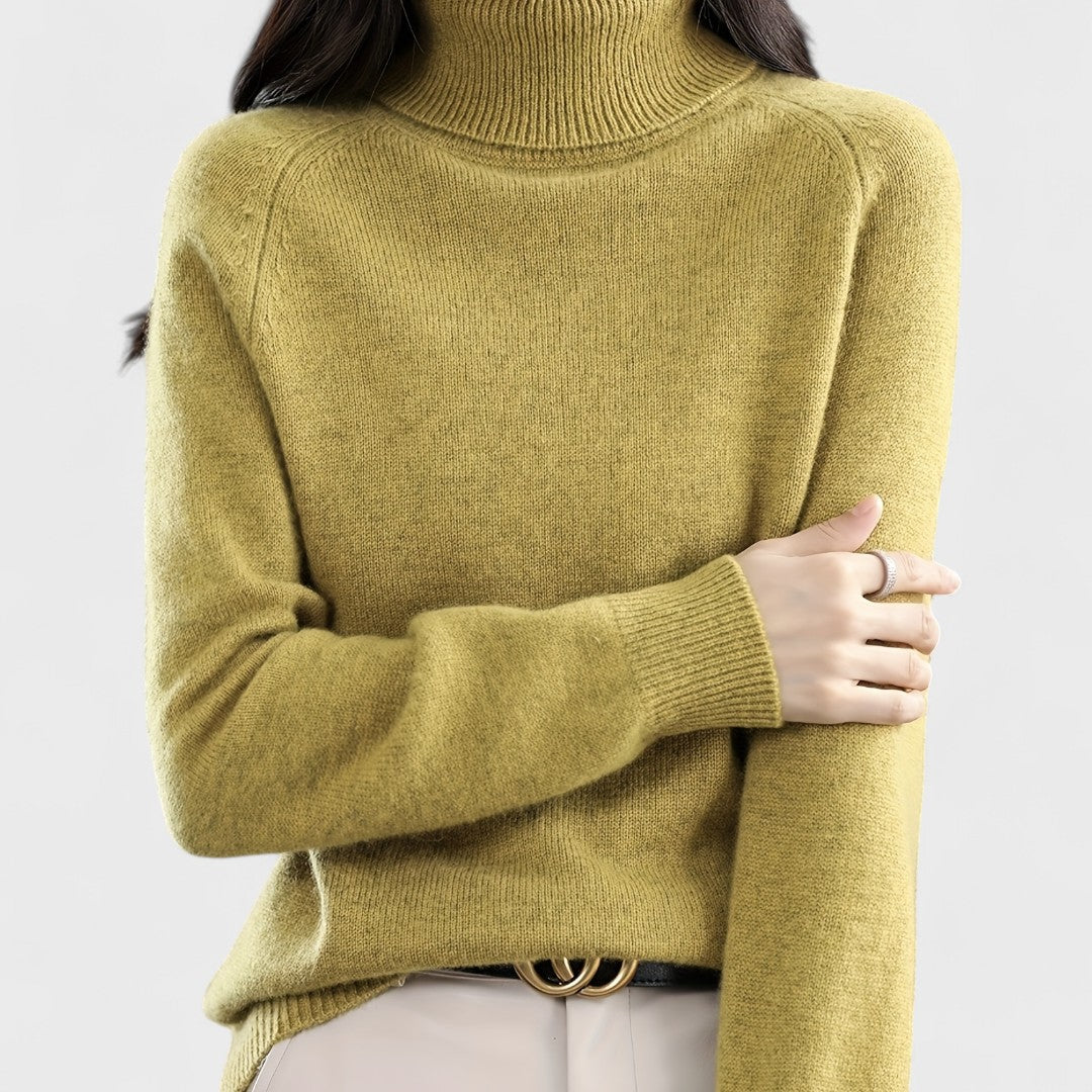 Sapphire - Solid High Neck Sweater