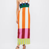 Paloma | Maxi Dress in Colourful Stripes
