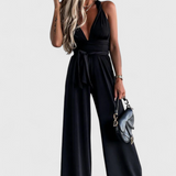 Ivana Wide-Leg Jumpsuit with Crossed Back