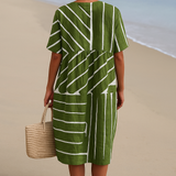 Berta - Vestido Verde con Patrón Geométrico