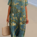 Lorena - Vestido Floral en Verde-Aguamarina