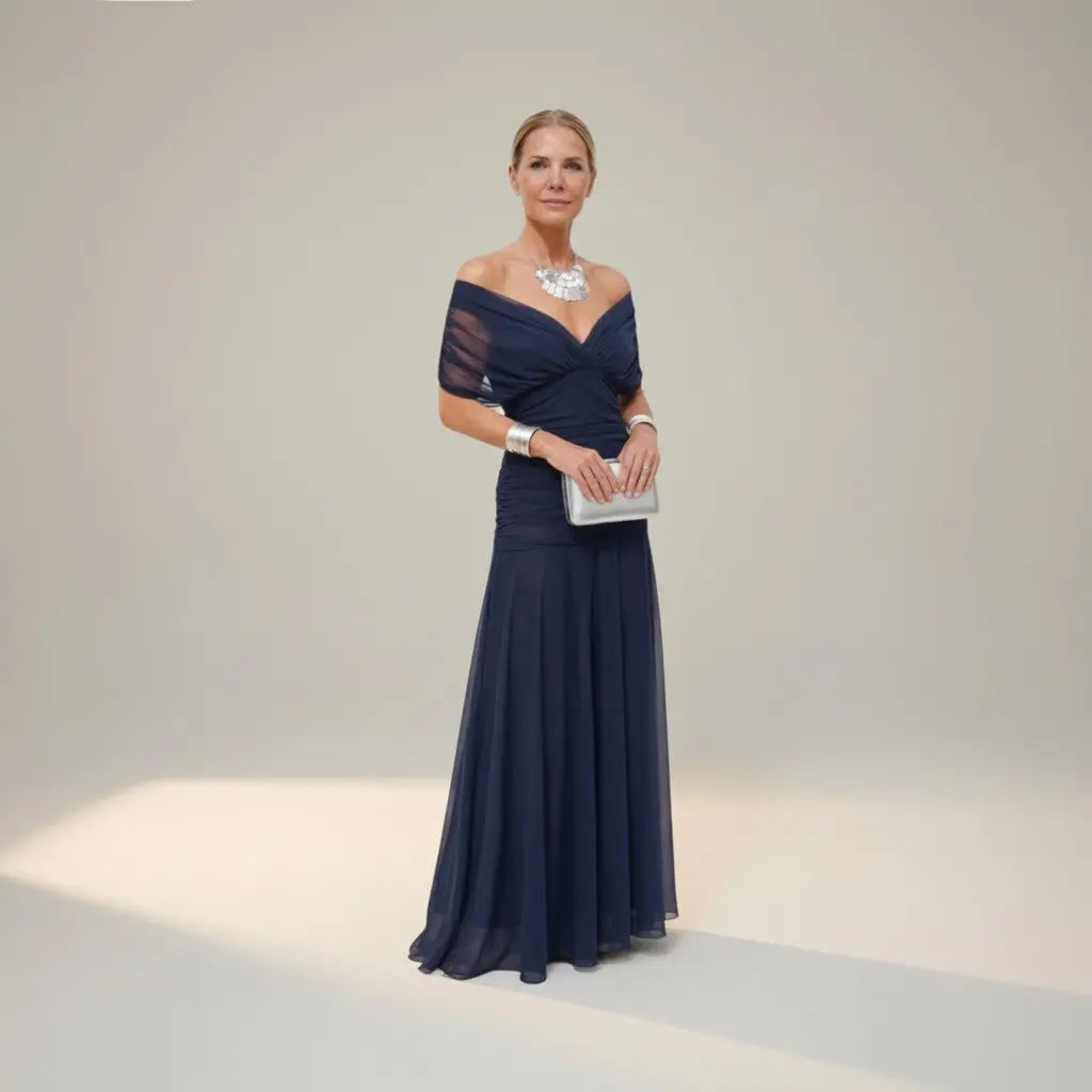 Velora - Long Floral Dress with V-Neck